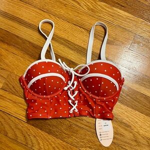 Unique Vintage red pinup swim top
